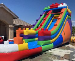 18 foot waterslide, lego waterslide, block slide